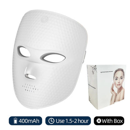 7-Color LED Facial Mask – Wireless Skin Rejuvenation & Wrinkle Care