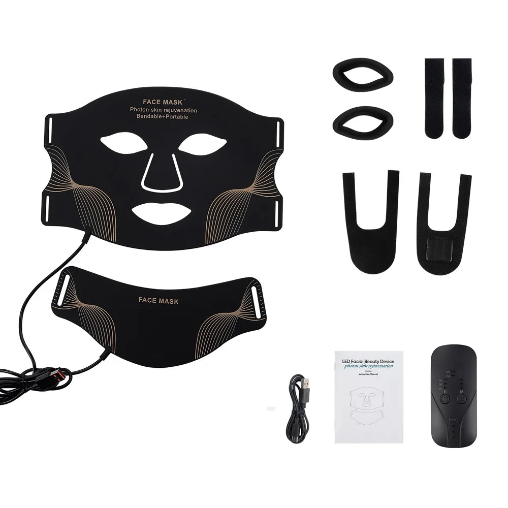 Silicone LED Face & Neck Mask – 7-Color Photon & Infrared Therapy