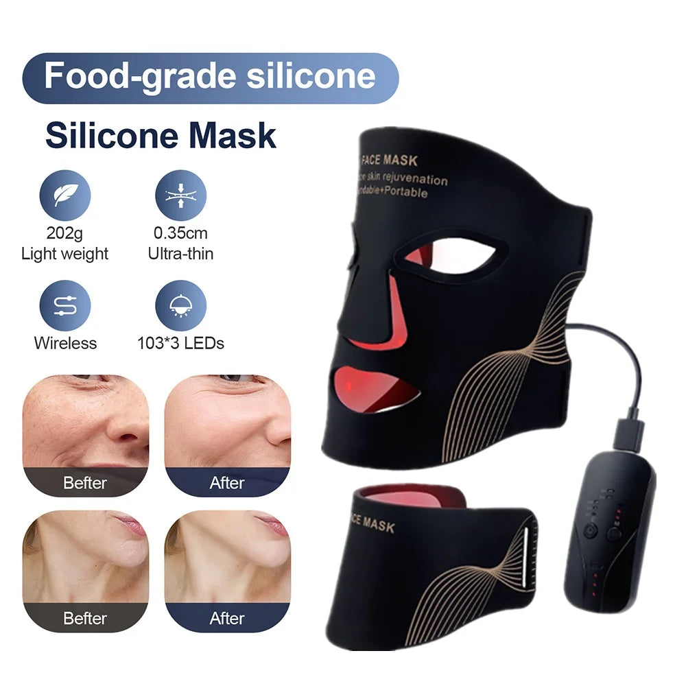 Silicone LED Face & Neck Mask – 7-Color Photon & Infrared Therapy