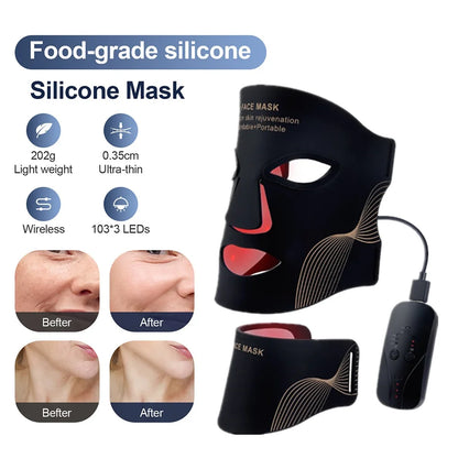 Silicone LED Face & Neck Mask – 7-Color Photon & Infrared Therapy