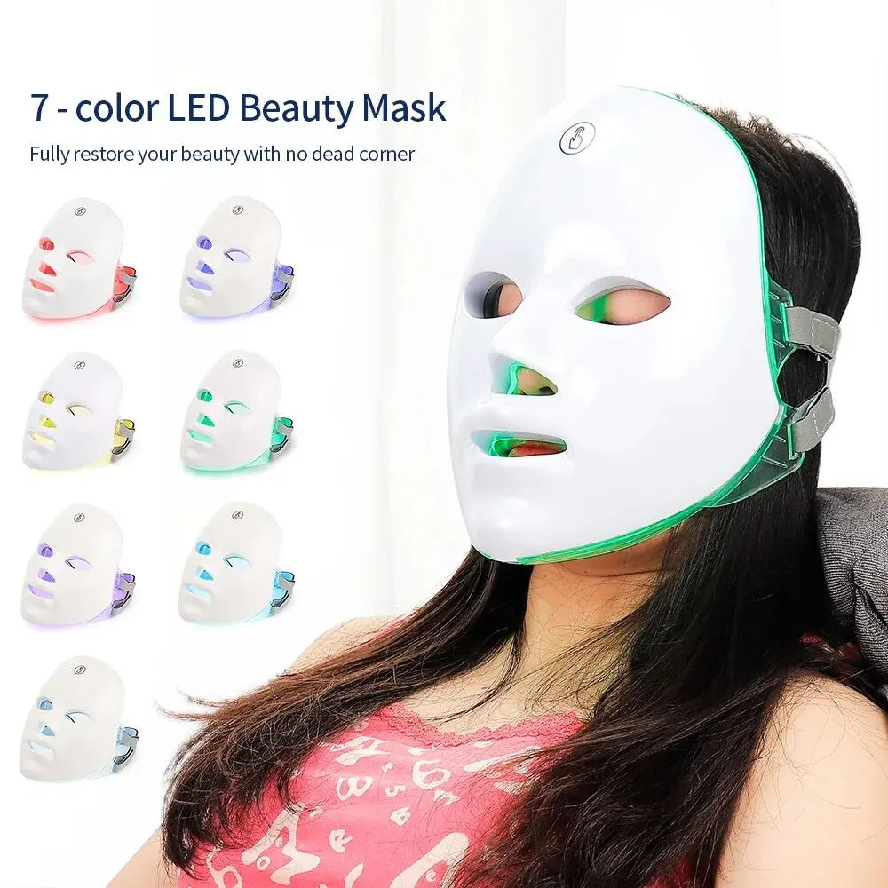 7-Color LED Facial Mask – Anti-Wrinkle & Skin Brightening Therapy