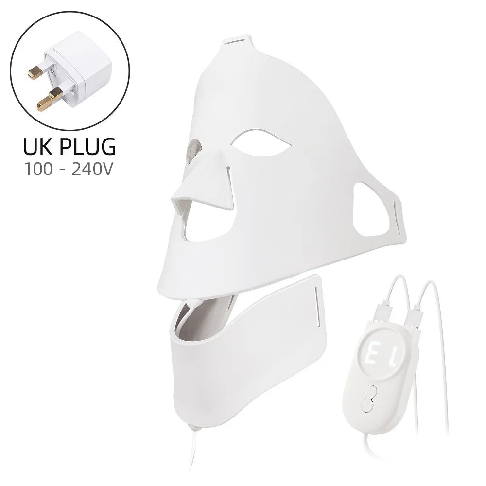 3D Flexible Silicone LED Face & Neck Mask – 7-Color Light Therapy