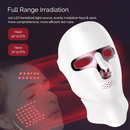 Wireless 7-Color LED Face & Neck Mask – Anti-Aging & Skin Repair