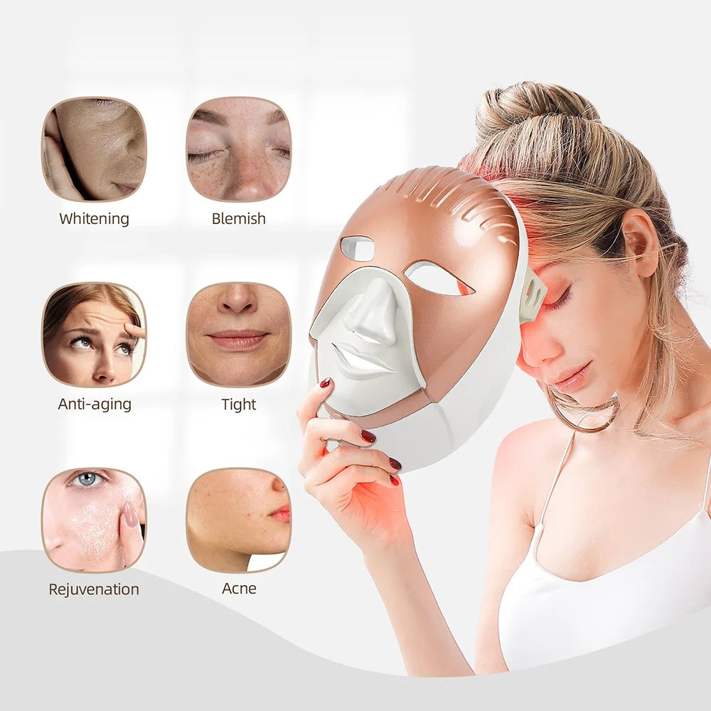 Wireless 7-Color LED Face & Neck Mask
