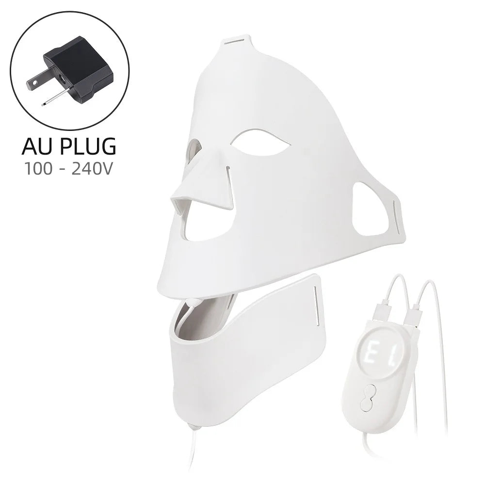 3D Flexible Silicone LED Face & Neck Mask – 7-Color Light Therapy