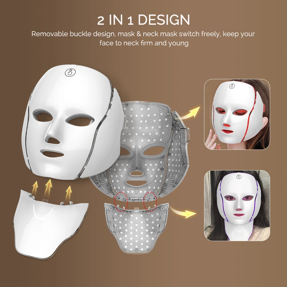 7-Color LED Face & Neck Mask – Skin Repair & Anti-Aging Care