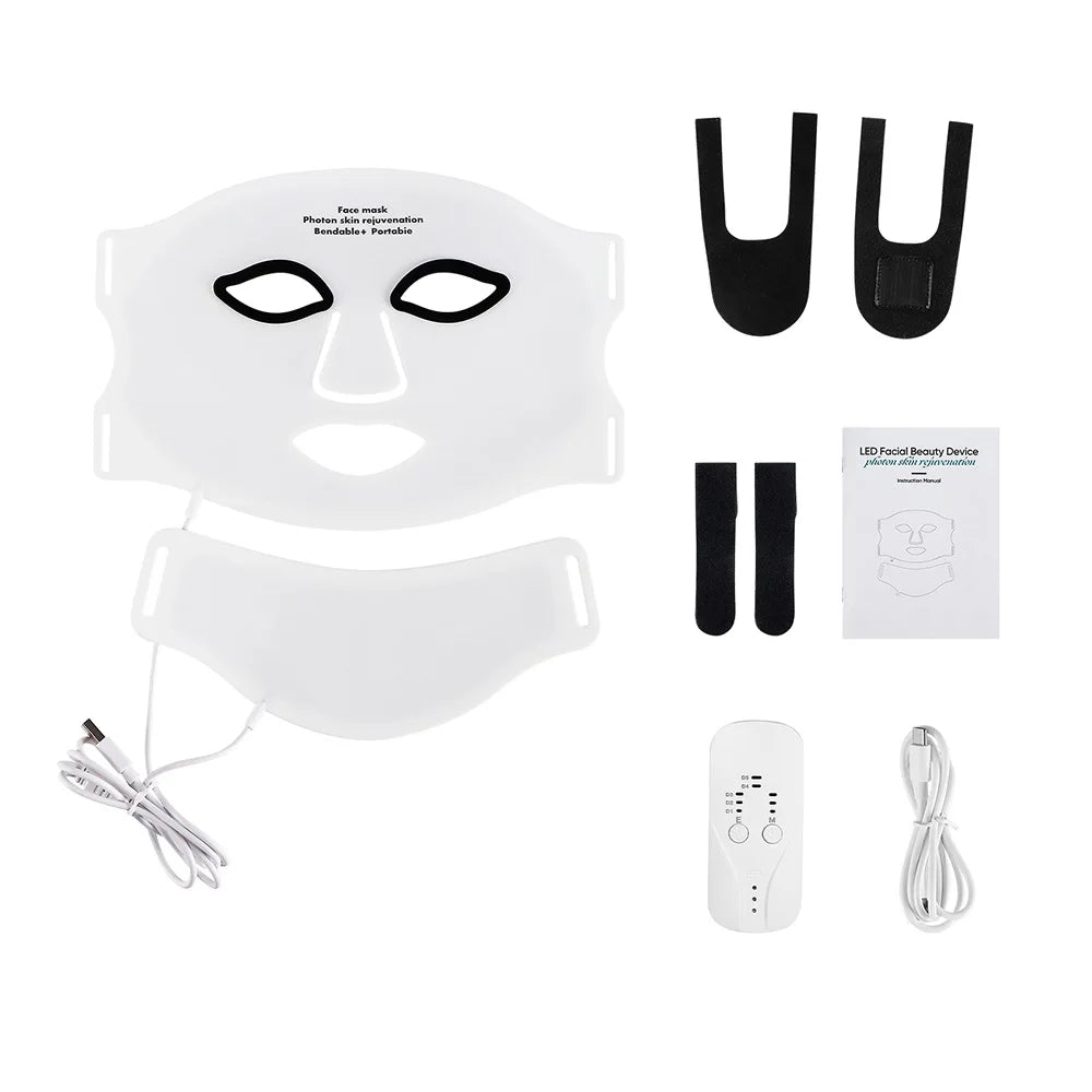 Silicone LED Face & Neck Mask – 7-Color Photon & Infrared Therapy