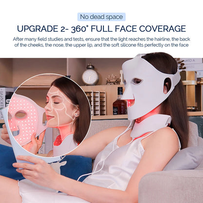 3D Flexible Silicone LED Face & Neck Mask – 7-Color Light Therapy