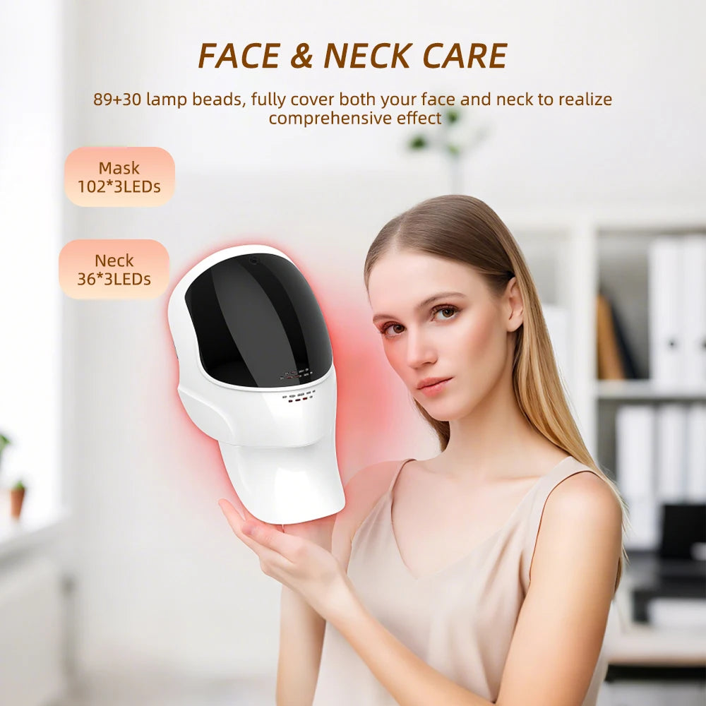 Wireless 7-Color LED Face & Neck Mask – Skin Tightening & Rejuvenation