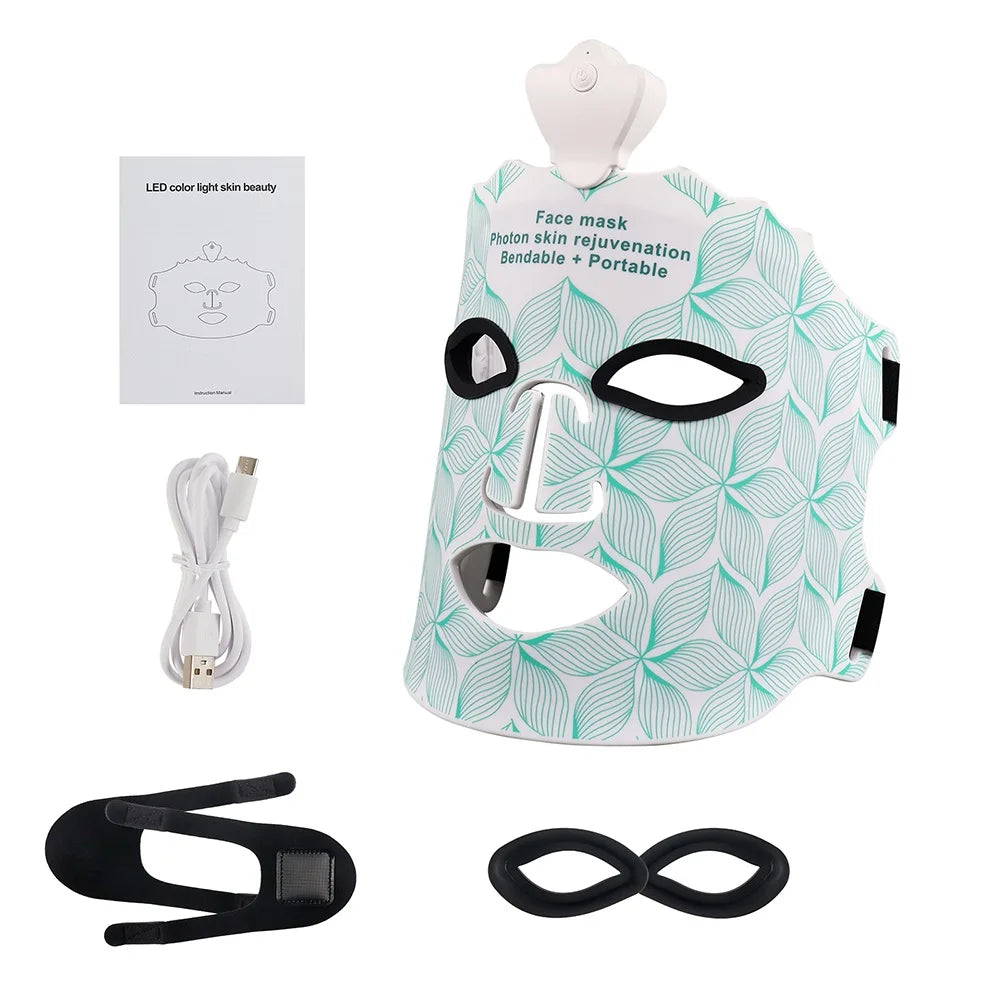 3D Silicone LED Face Mask – 7-Color Photon Therapy & Skin Repair