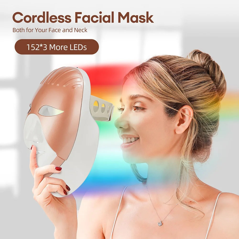 Wireless 7-Color LED Face & Neck Mask