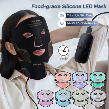 Silicone LED Face & Neck Mask – 7-Color Photon & Infrared Therapy