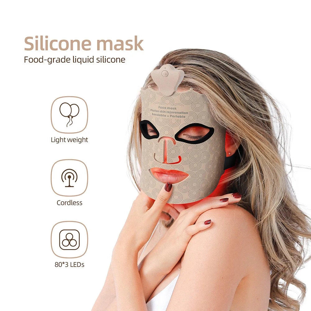3D Silicone LED Face Mask – 7-Color Photon Therapy & Skin Repair