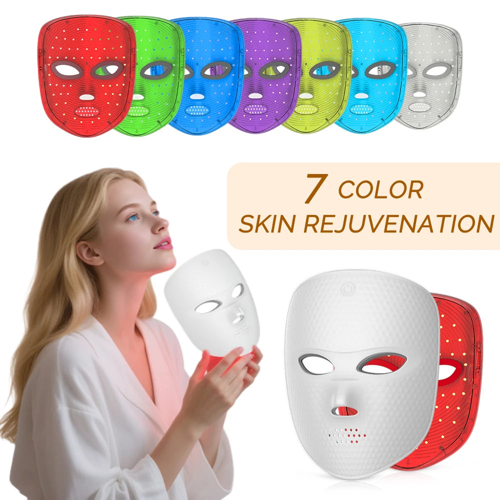 7-Color LED Facial Mask – Wireless Skin Rejuvenation & Wrinkle Care
