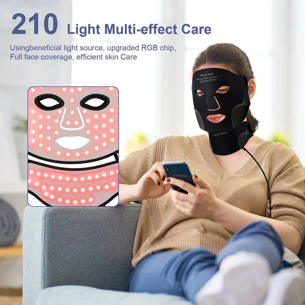 Silicone LED Face & Neck Mask – 7-Color Photon & Infrared Therapy