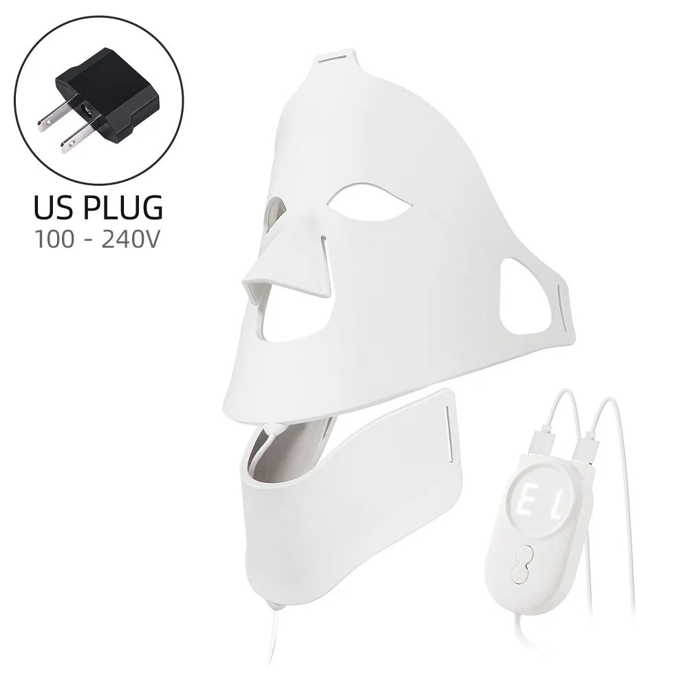 3D Flexible Silicone LED Face & Neck Mask – 7-Color Light Therapy
